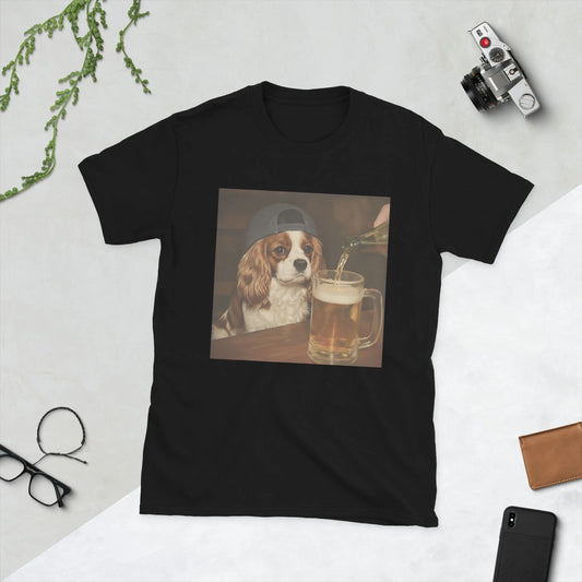 Cavalier King Charles Drinking Beer Funny Dog Meme T-Shirt