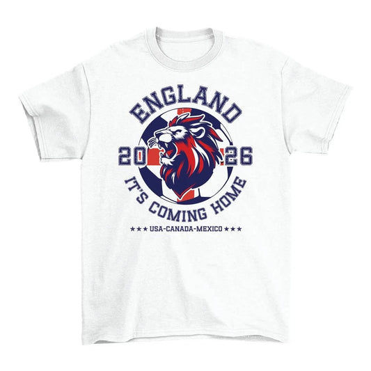 Adults England Lion White T Shirt Football Supporter Lions Fan Tee Top