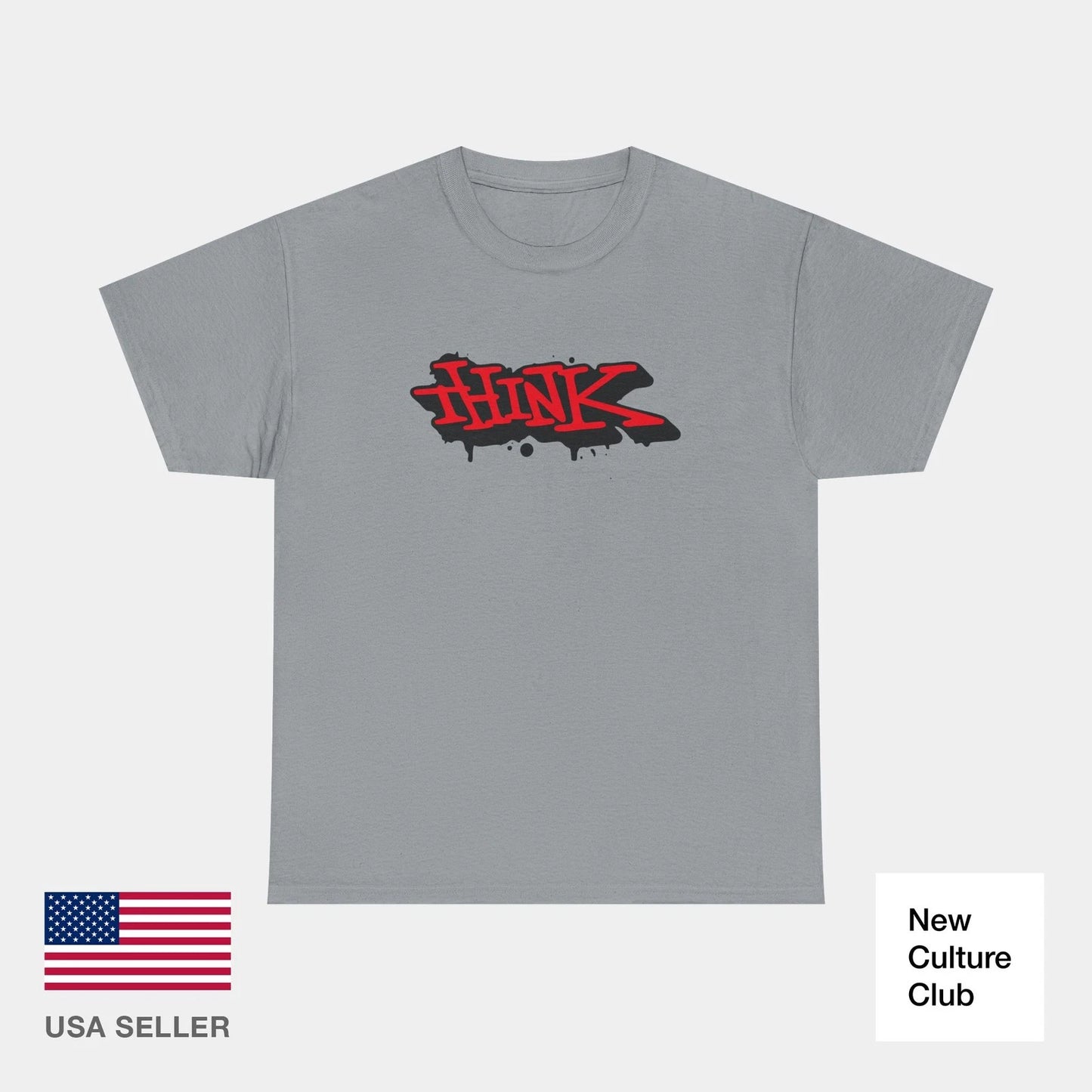 Think Skateboards Classic 2011 Logo Red Black Skateboarding T-Shirt Print