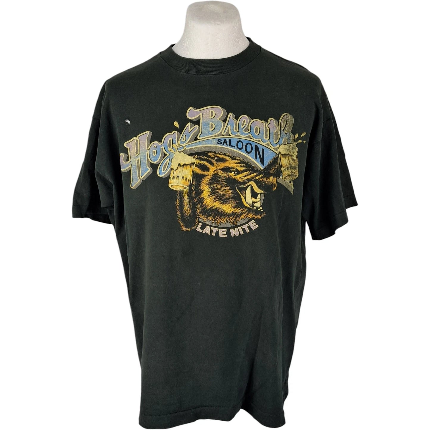 Fruit Of The Loom T Shirt XL Men's Black Cotton VTG Key West Saloon Bar Graphic