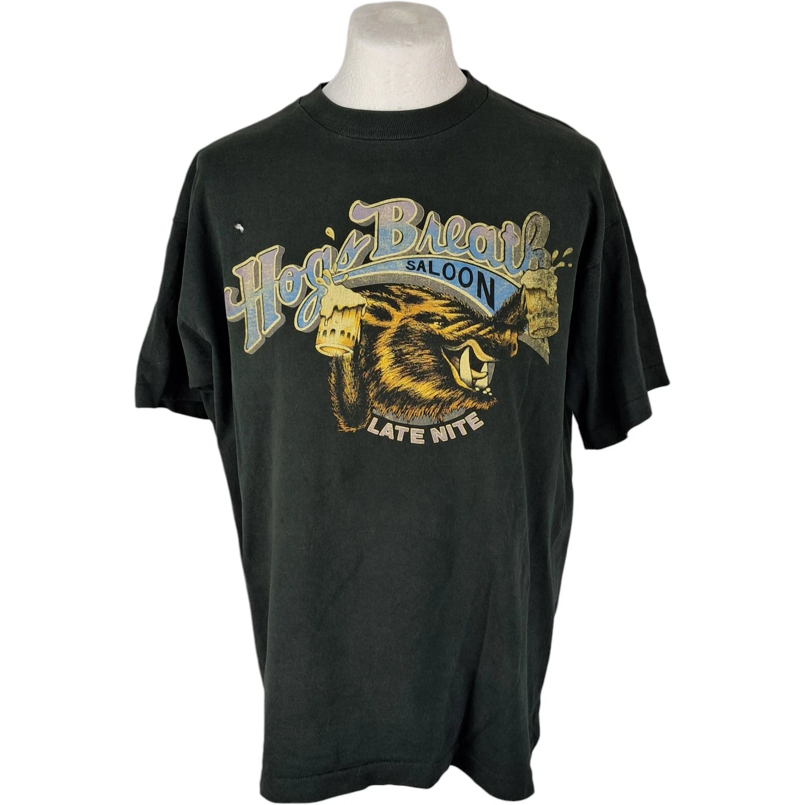 Fruit Of The Loom T Shirt XL Men's Black Cotton VTG Key West Saloon Bar Graphic