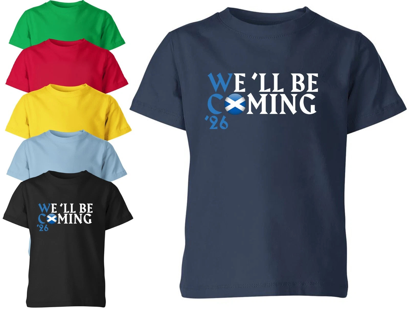 Scotland Football T-Shirt We'll Be Coming 2026 World Cup Unisex Kids Soccer Top