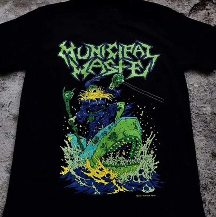 Municipal Waste Band Black T-Shirt Cotton S-234XL Short Sleeve BT649