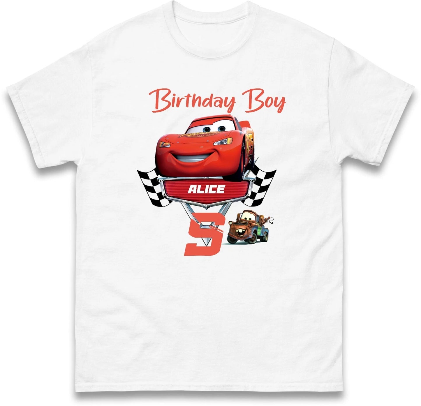 Personalised Printed Cars Birthday T Shirt, Theme Party shirt, Birthday Gift,