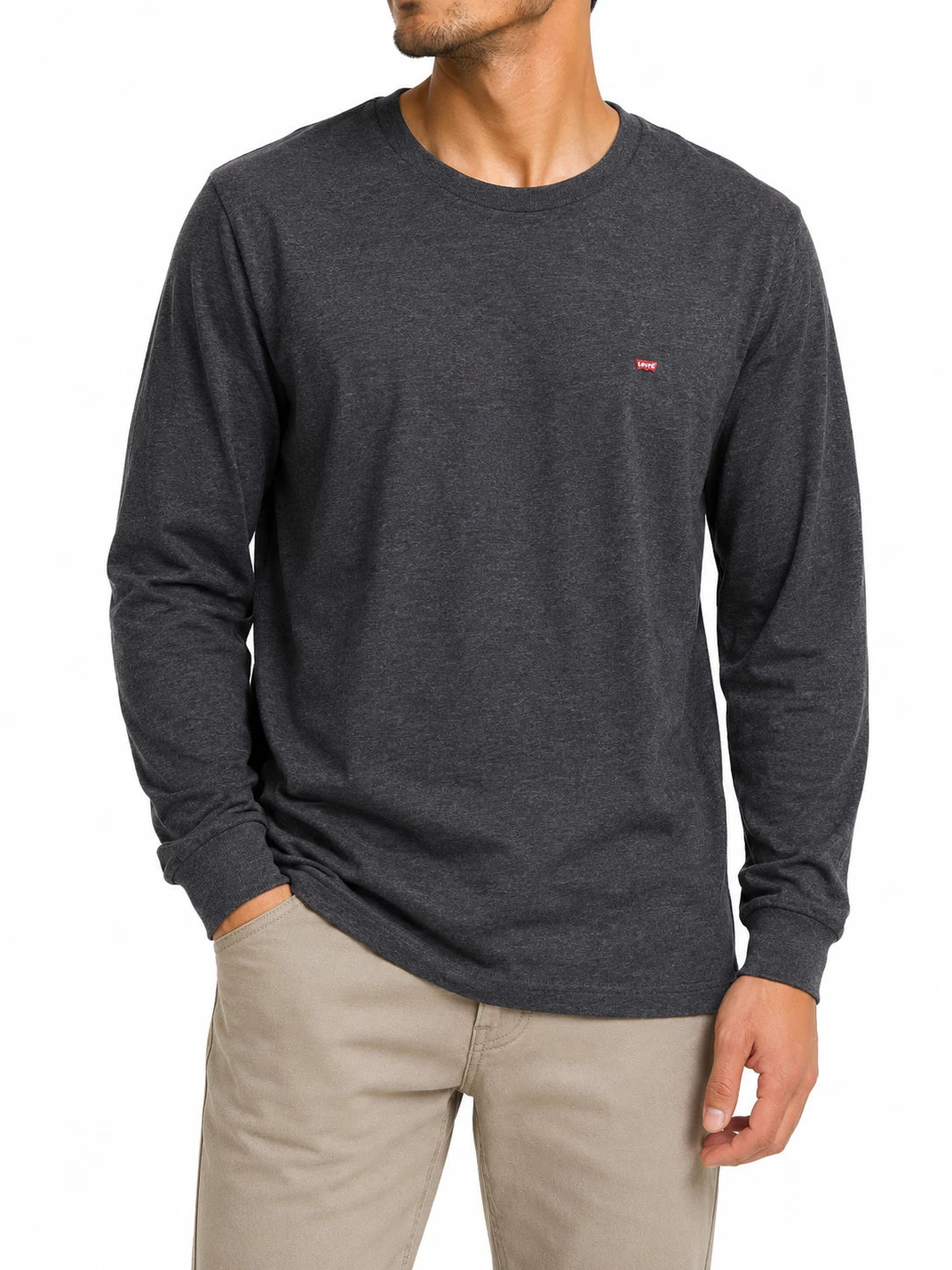 Levi's Men's Charcoal Gray Long Sleeve T-Shirt Size XL Relaxed