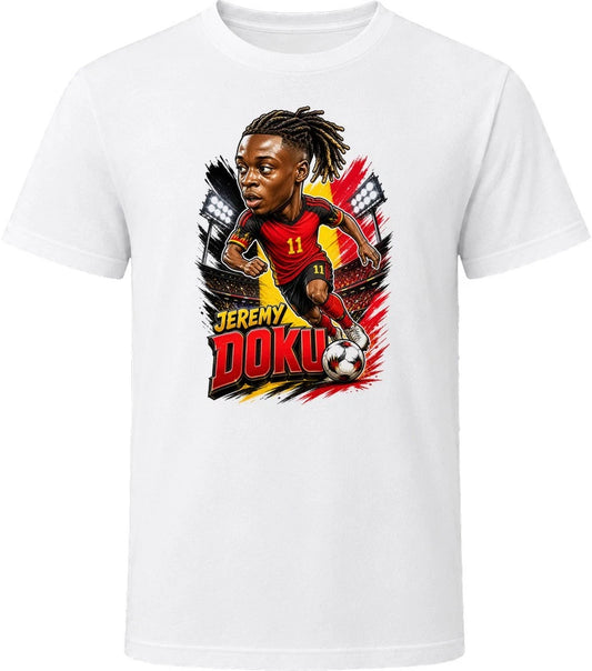 Jeremy Doku, Belgium Caricature Soccer 2026 T Shirt