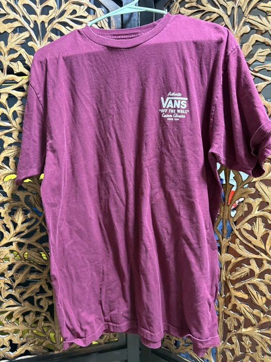 Vans Off The Wall Classic Fit T-Shirt Maroon Size Large