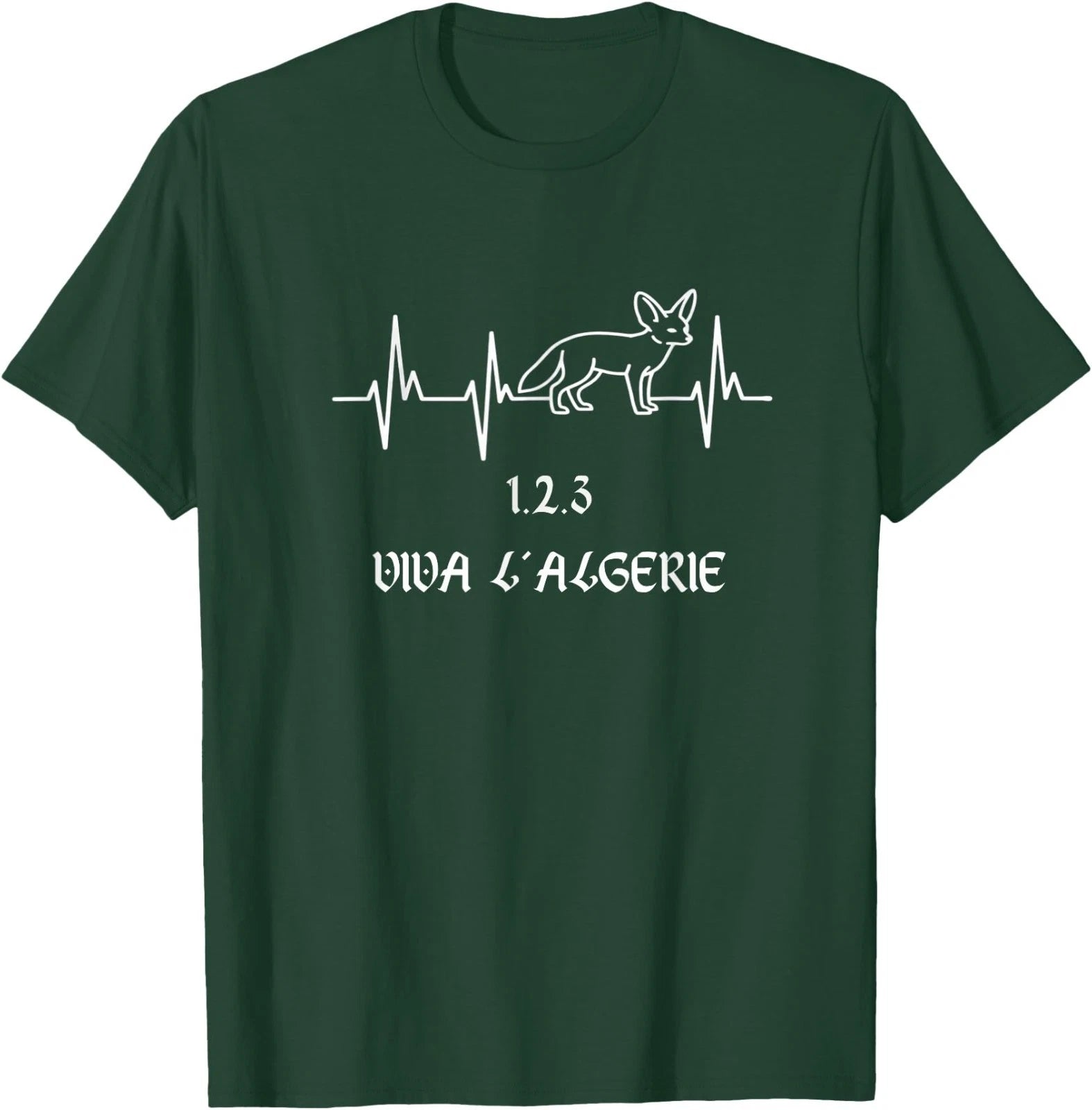 Algeria Soccer Heartbeat Football Pulse Graphic Fennec Pride T-Shirt