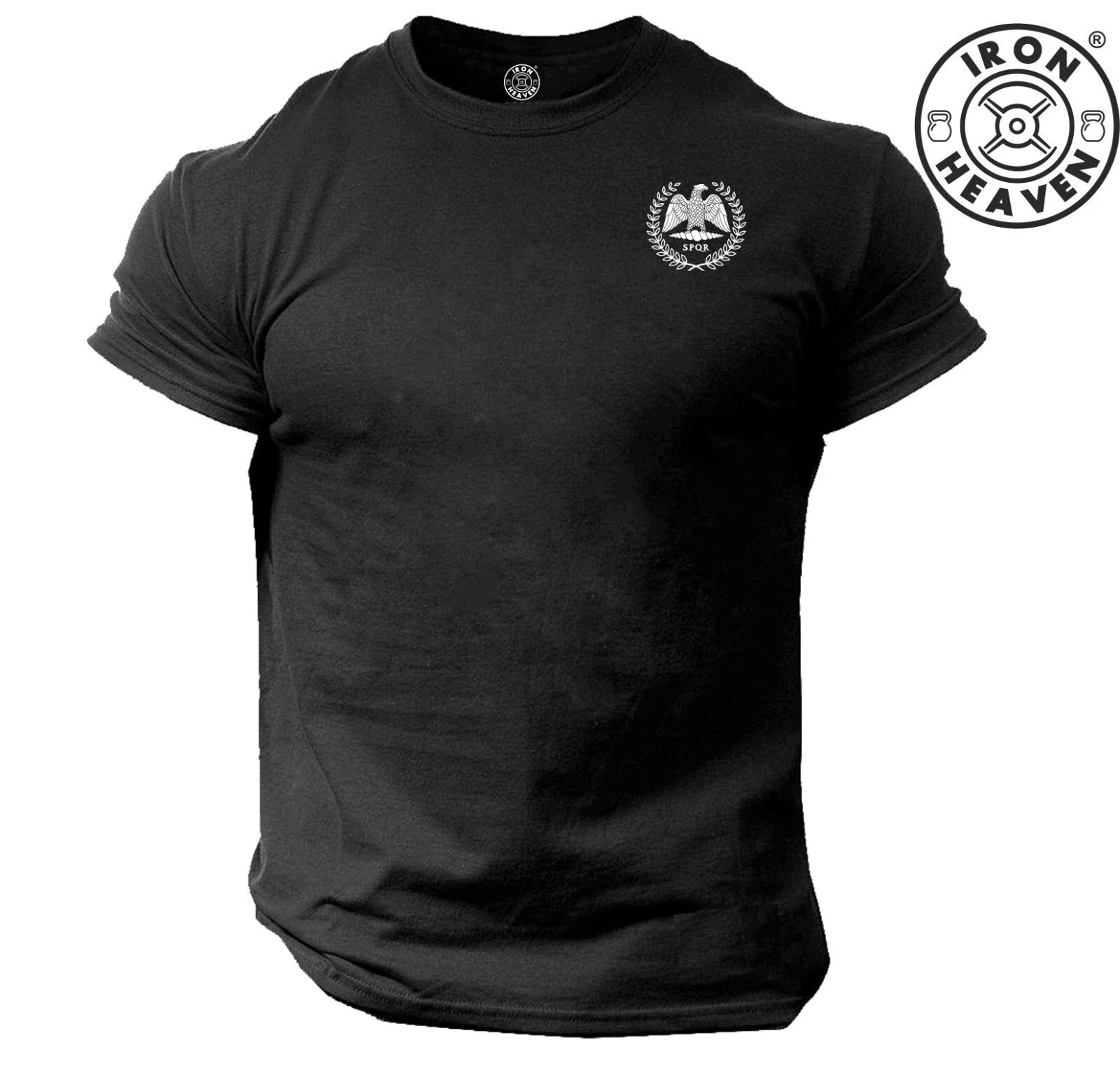 SPQR Eagle T Shirt Pocket Gym Clothing Bodybuilding Training Workout Roman Top