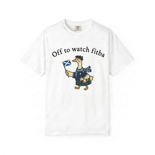 Off To Watch Fitba Unisex T Shirt Funny Goose Scotland Soccer Game Day Fans Tee