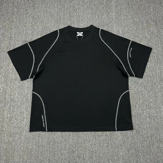 Mertra Raglan Sleeve Oversized T-Shirt with Seam Line Embroidered Logo