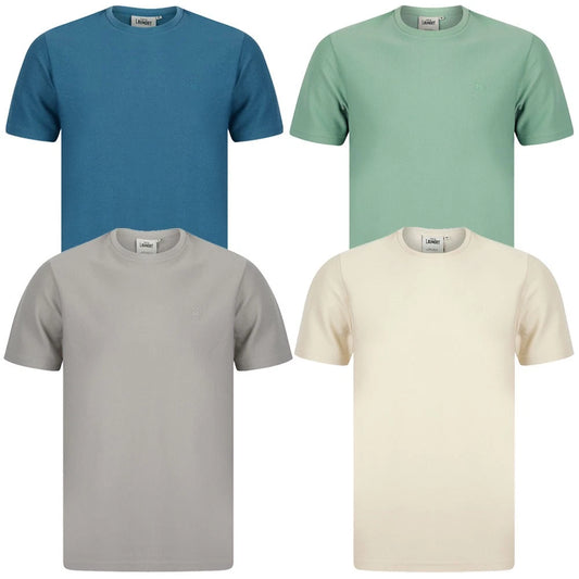 Tokyo Laundry Mens T-Shirt Textured Woven Premium Cotton Blend Crew Neck Tee Top