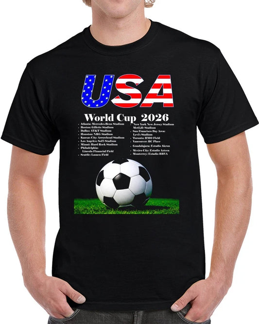 USA World Cup 2026 Stadiums Futbol Soccer Football Gift T Shirt