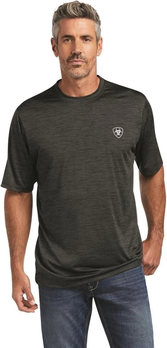 Ariat Men's Charger Vertical Flag Short Sleeve Casual Shirt - Charcoal