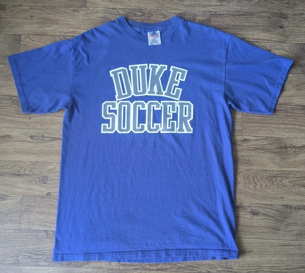 Vintage 2000s Adidas Blue Duke University Soccer Shirt Size Medium