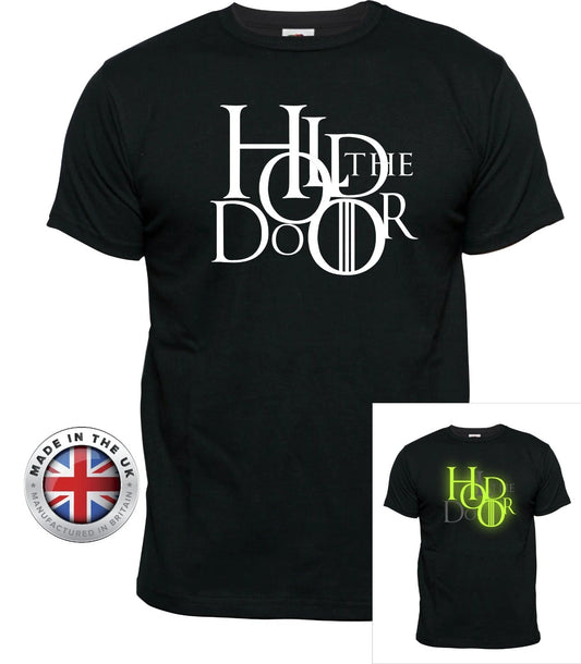 Game of Thrones HODOR Hold The Door Glow in the dark black printed T Shirt
