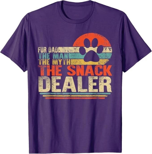 Dog Fathers Day Fur Dad The Man The Myth The Snack Dealer T-Shirt