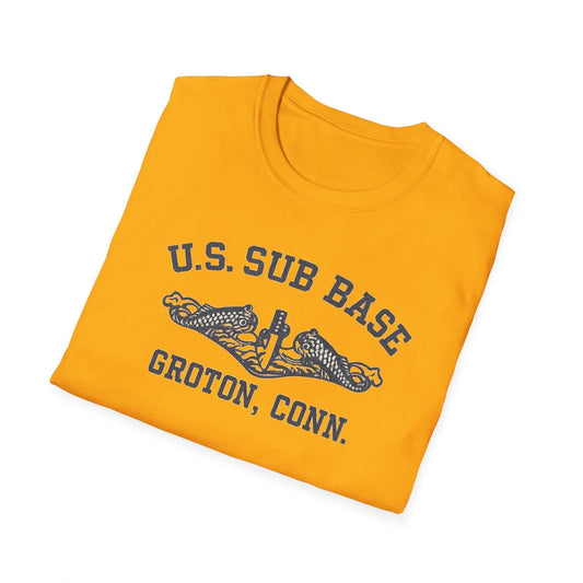 Vintage Inspired U.S. Sub Base Groton Conn Dolphin Insignia Graphic Military Tee