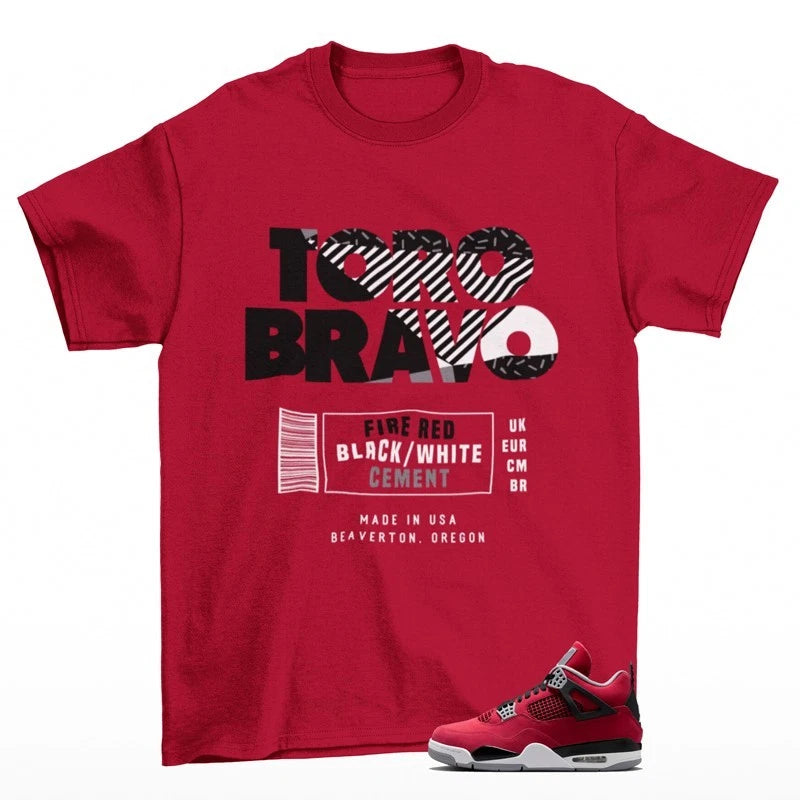 Sneaker Label Shirt Red to Match Jordan 4 Toro FQ8138-600
