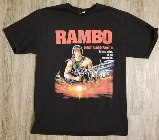 Rambo First Blood Part 2 Men's T Shirt Movie Poster Merch MEDIUM