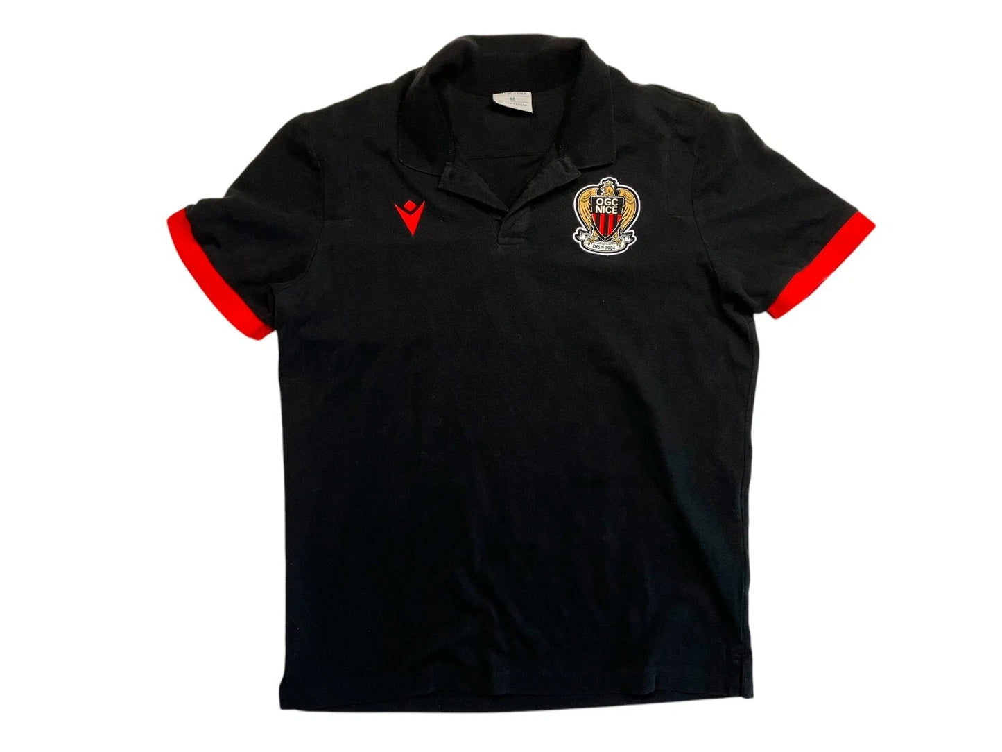 OGC NICE Black/Red FRENCH FOOTBALL POLO SHIRT Macron Soccer France Fan Adult M