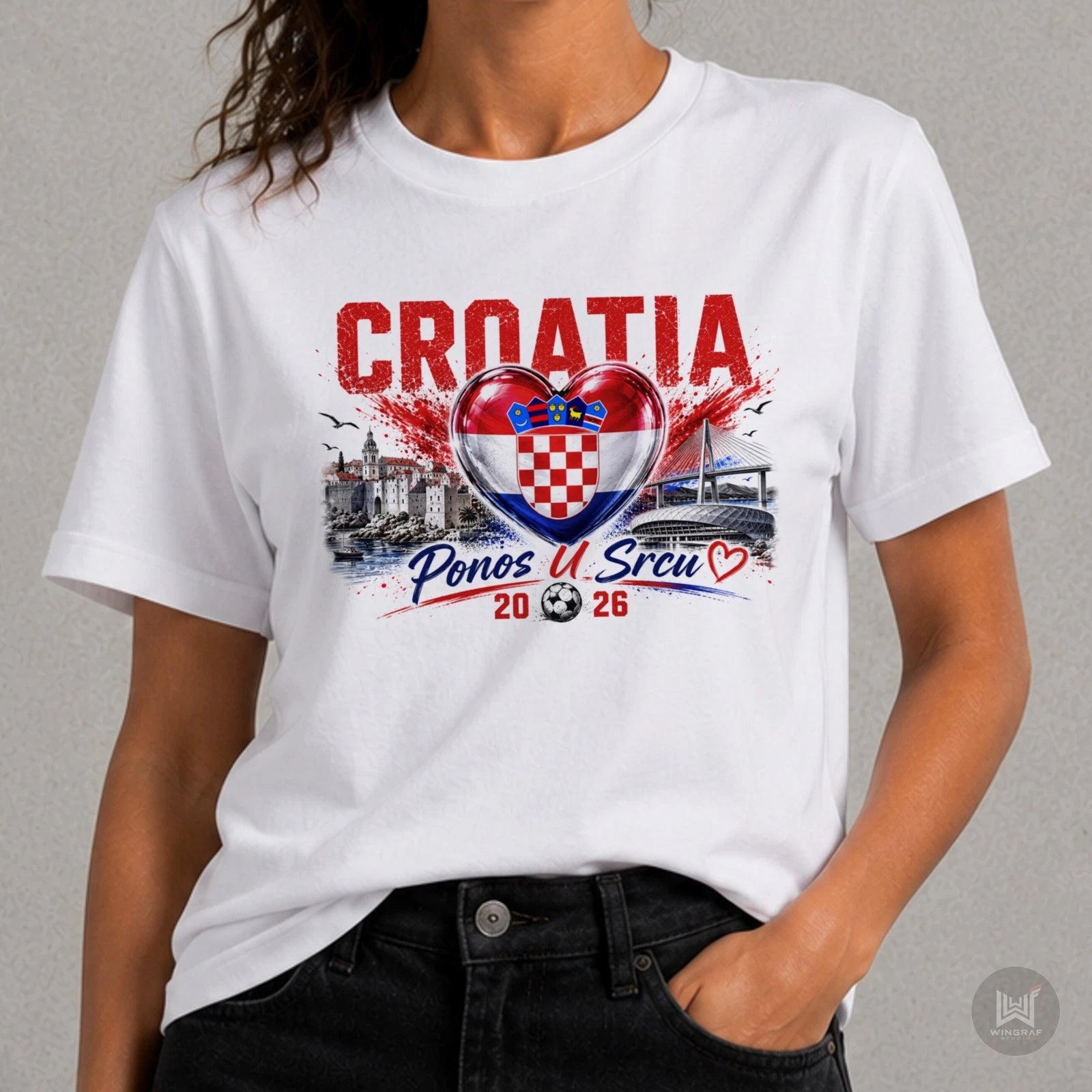 Croatia t shirt flag football 2026 Hrvatska tee gift heart fan top all sizes