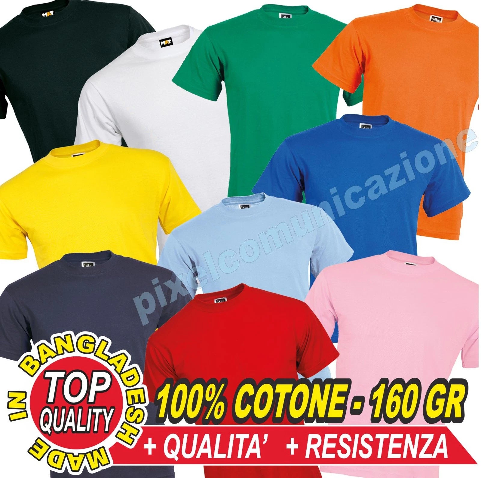 T SHIRT T-SHIRTS SHORT SLEEVES OUTLET STOCK DEAL 100% COTTON T-SHIRT 160GR