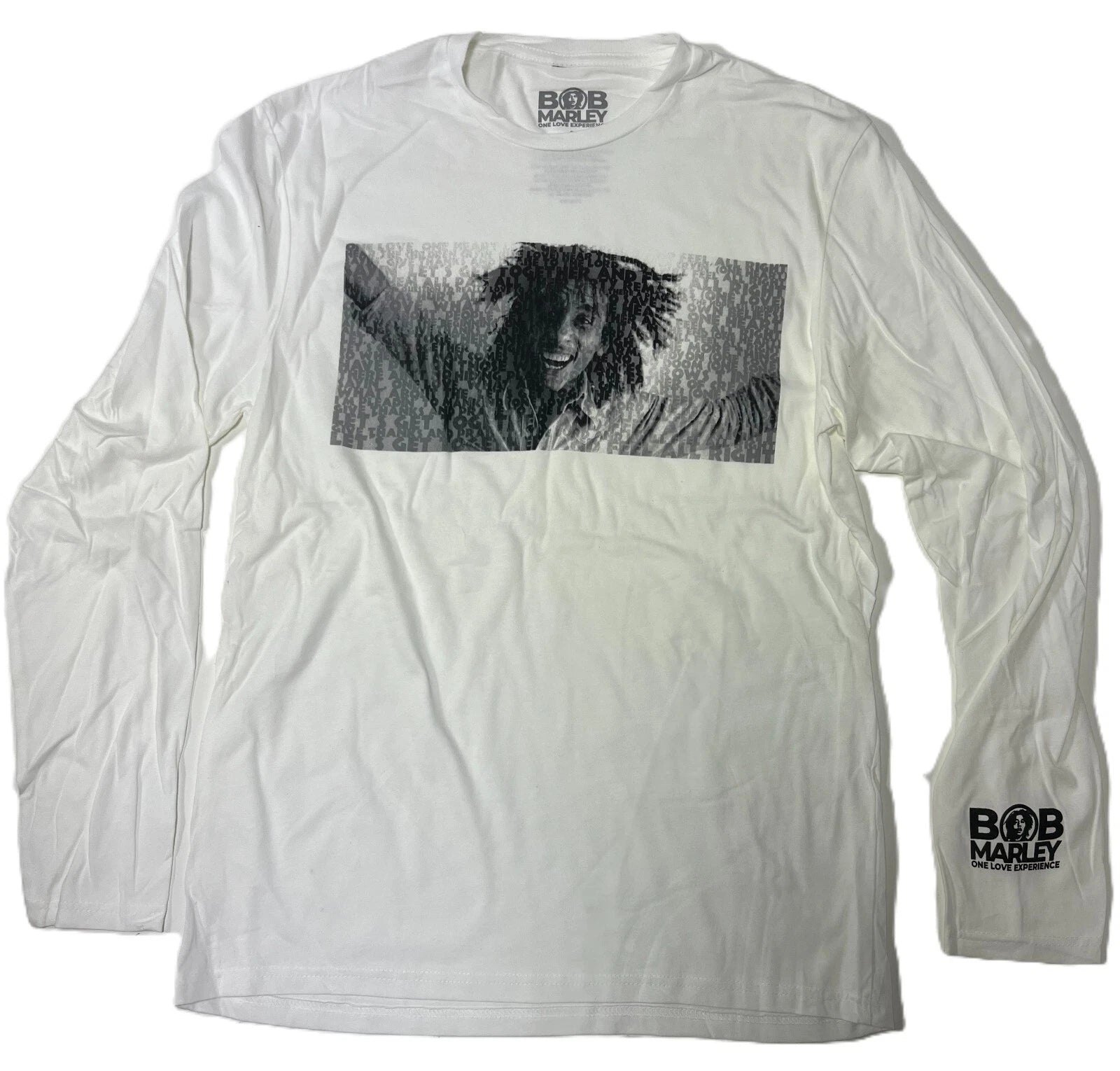 BOB MARLEY ONE LOVE EXPERIENCE Unisex WHITE LONG SLEVEE Tee T-Shirt ORIGINAL NEW