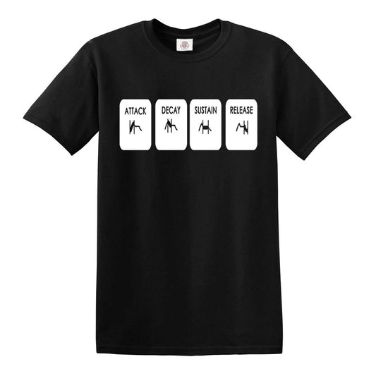 ADSR T-Shirt Men's Synthesiser Moog Roland Music Producer Ableton Tee Top