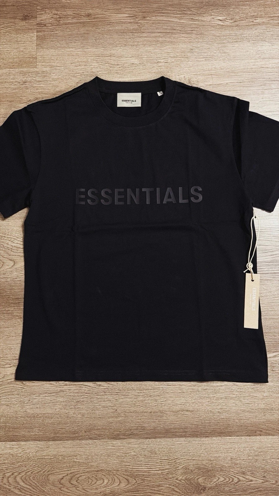 Essentials Men’s M Black Cotton Crewneck Short Sleeve Logo T-Shirt