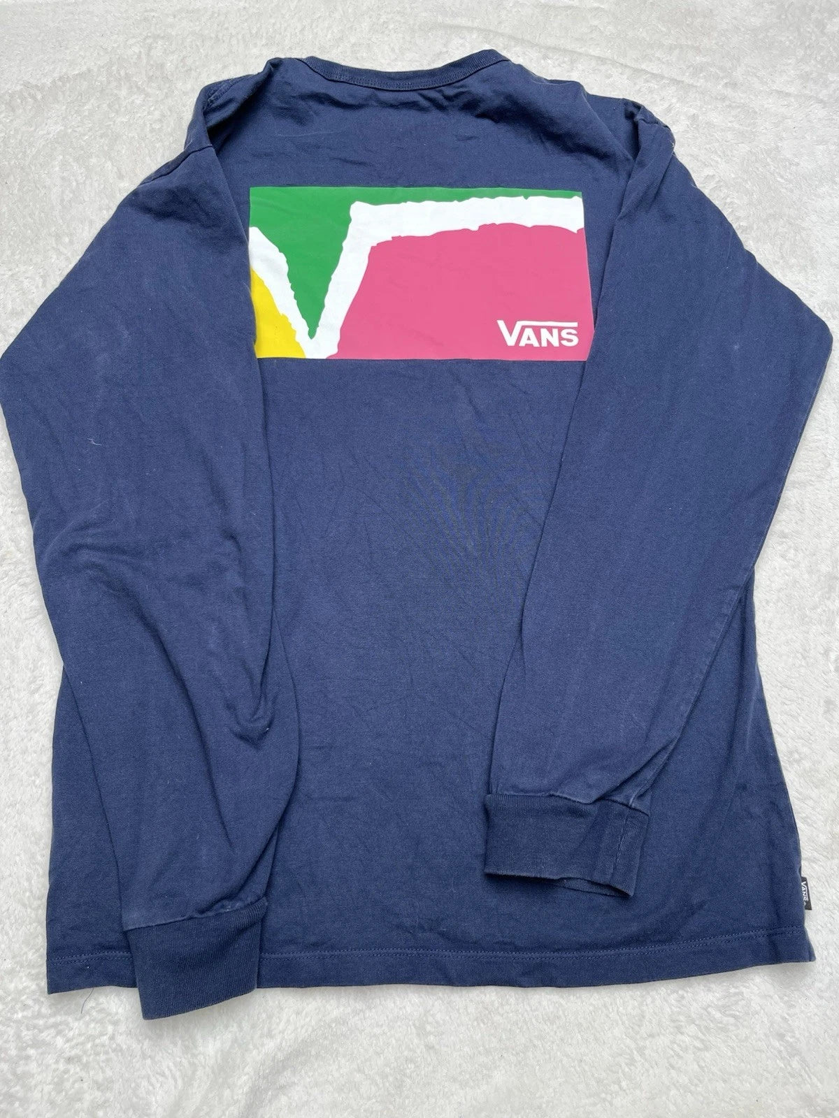 Vans Long Sleeve Shirt Cotton Size M Used As Is