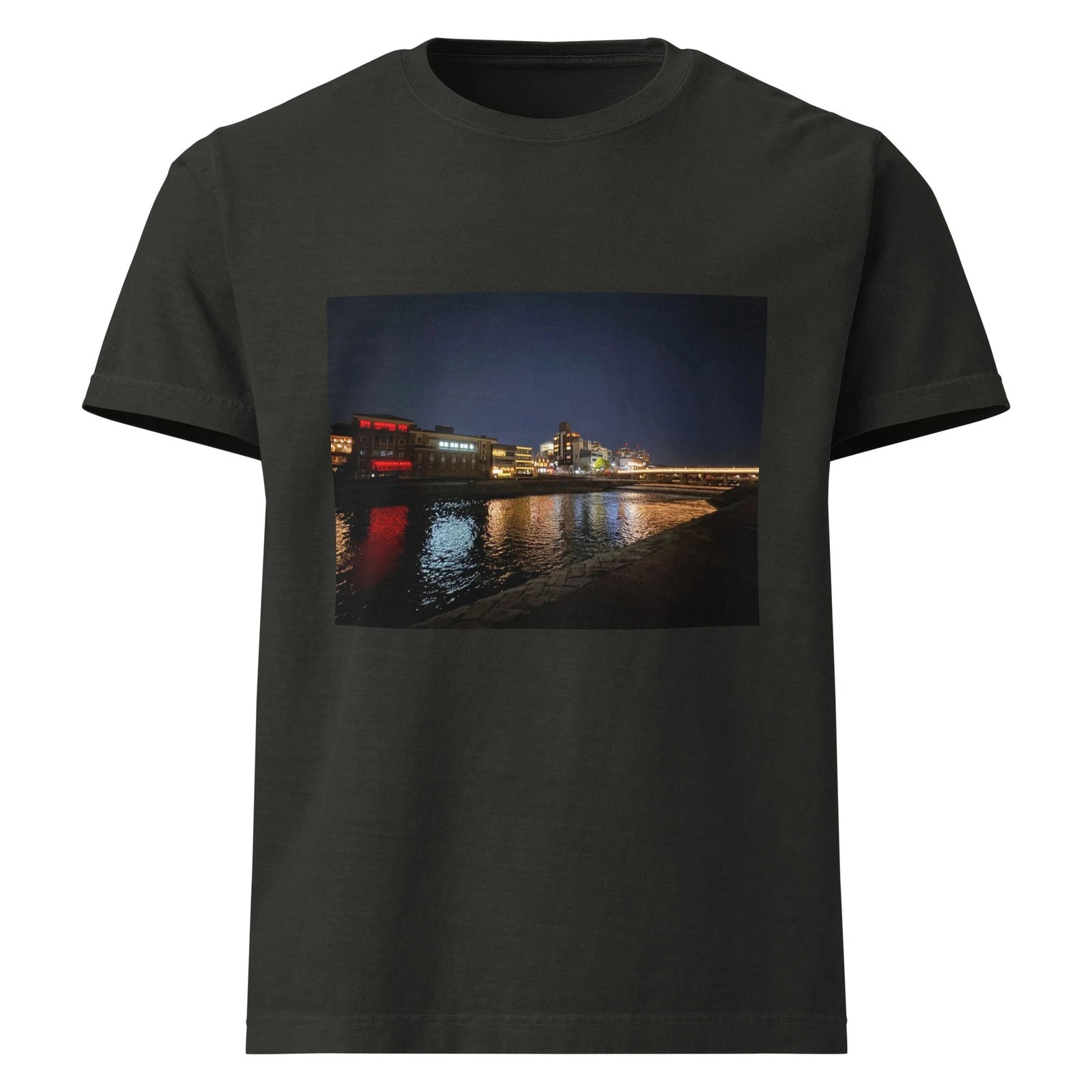 Kyoto nightlights, Unisex oversized t-shirt.