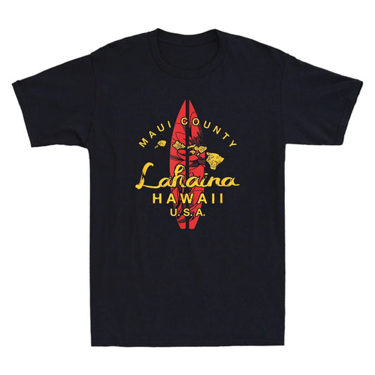 Hawaii Lahaina Maui Vintage Hawaiian Islands Surf Retro Men Short Sleeve T-Shirt