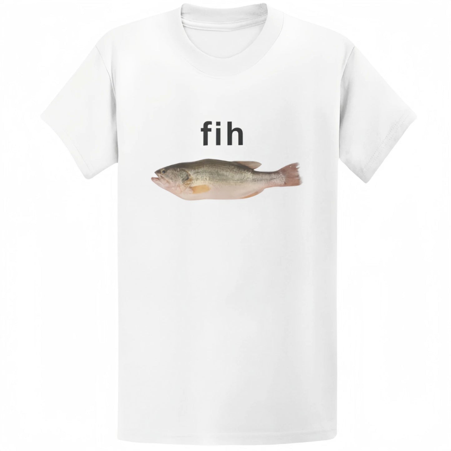 Gildan 5000 Fih Fish Brain Rot Meme T-Shirt - Funny Stupid Gen Z Gift Tee