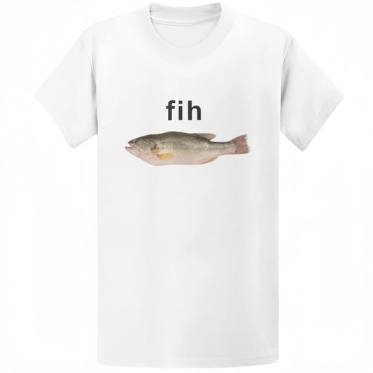 Gildan 5000 Fih Fish Brain Rot Meme T-Shirt - Funny Stupid Gen Z Gift Tee