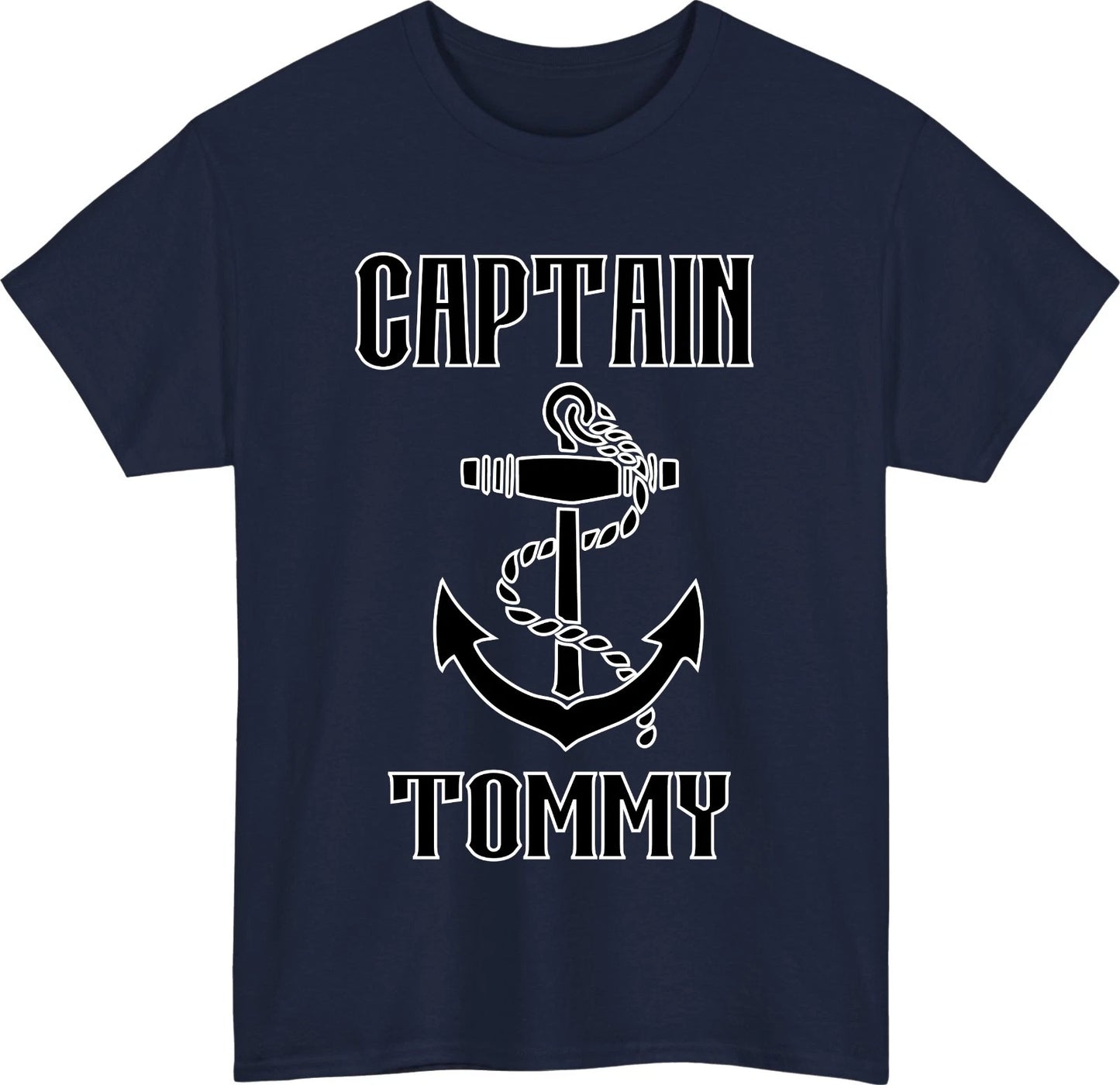 Personalized Captain Name T-Shirt- Custom Boat Anchor Nautical Boating Gift Tee