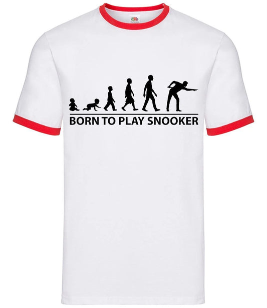 Born to Play Snooker - Mens Ringer - 147 Crucible Funny Ronnie Table Love