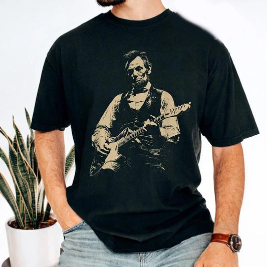 President Abraham Lincoln Playing Guitar Abe Lincoln T-Shirt