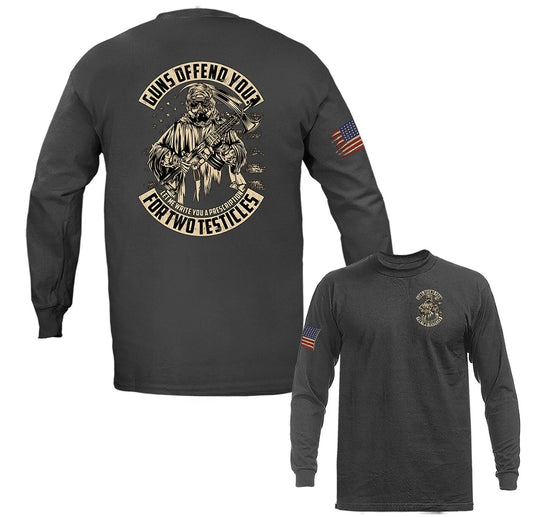 Gun's Offend You? 2nd Amendment Constitution Gun Patriot Patriotic Long Sleeve