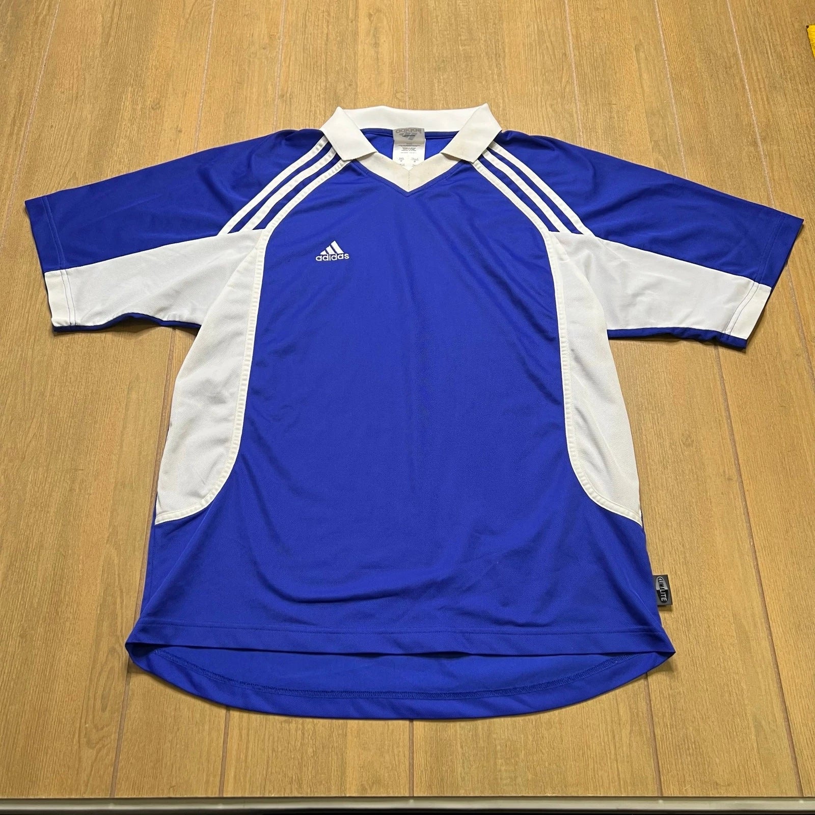 Adidas Vintage Jersey Football Soccer Shirt 90s 00s Blue Trikot Men Size M