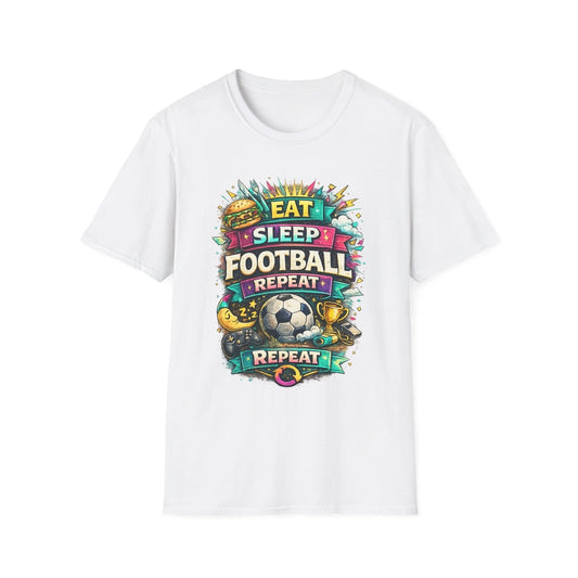 Eat Sleep Football Repeat T-Shirt | Soccer Graphic Tee
