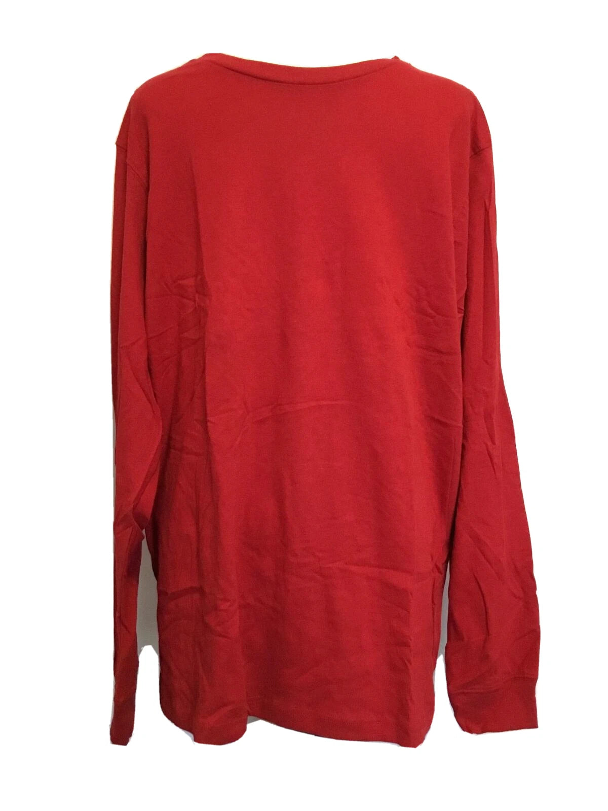 GEORGE 100% COTTON FOR COMFORT RED LONG SLEEVE CREW NECK TEE SHIRT Sz 3XL