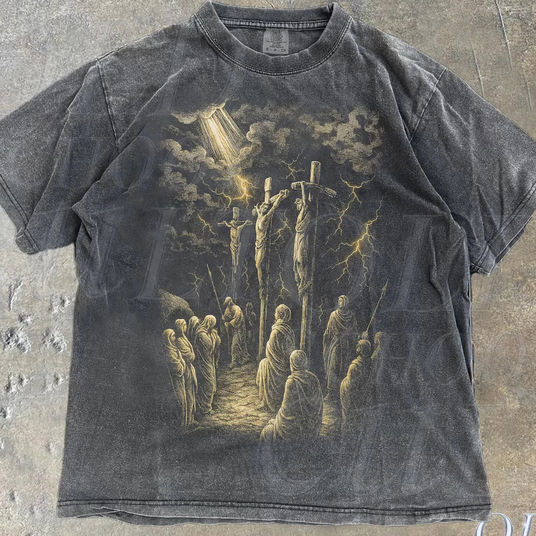 Jesus Crucifixion Scene Vintage Style Graphic Shirt,Retro Comfort Jesus