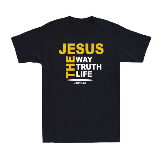 Jesus Way Life Truth Religious Christian Pray God Faith Gift Men's T-Shir