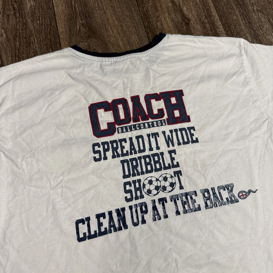 Vintage England Soccer Raunchy Sex Jokes Y2K Slogan T-Shirt Large