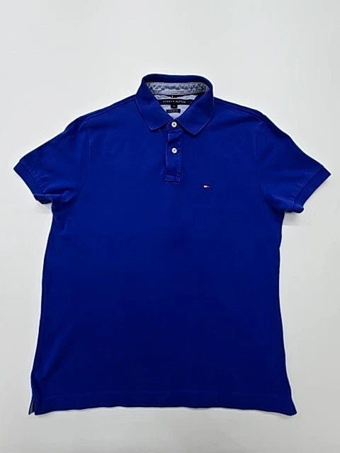 Tommy Hilfiger Men Blue Logo Polo Shirt Size M New?
