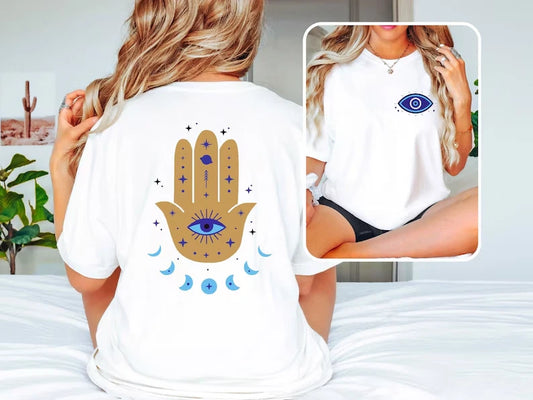 Hamsa Evil Eye Shirt Good Vibes Graphic Tee
