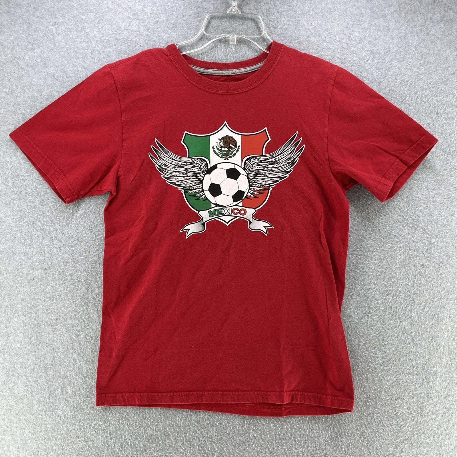 Mexico Mens T-Shirt XS Extra Small Graphic Logo Soccer Red Camisa Futbol