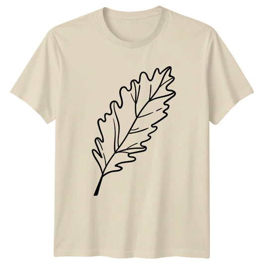 Simple Oak Leaf Nature Design T-Shirt Tree Leaf Botanical Birthday Gift
