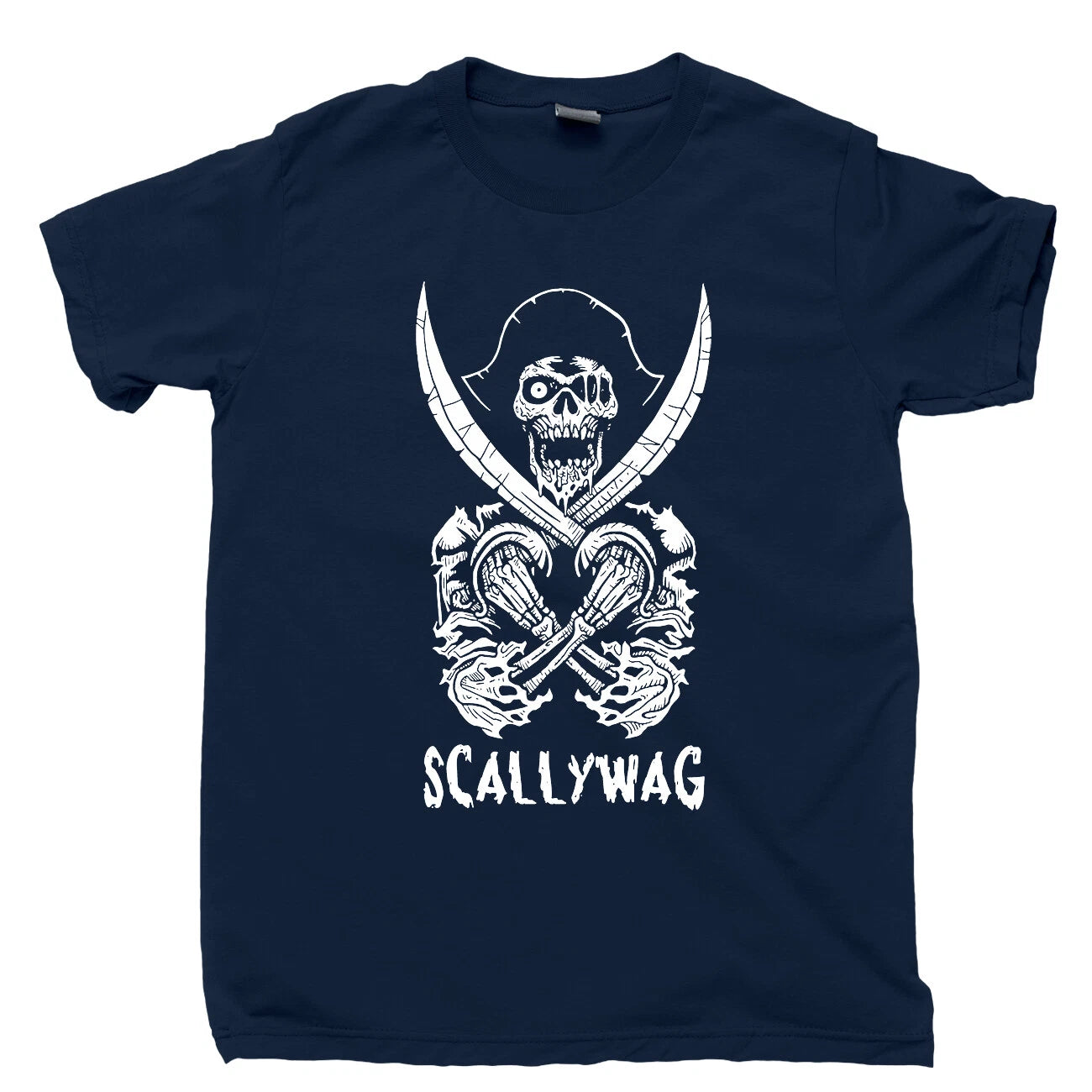Pirate T Shirt Eye Patch Sword Booty Costume Blackbeard Movie DVD Blu Ray Tee